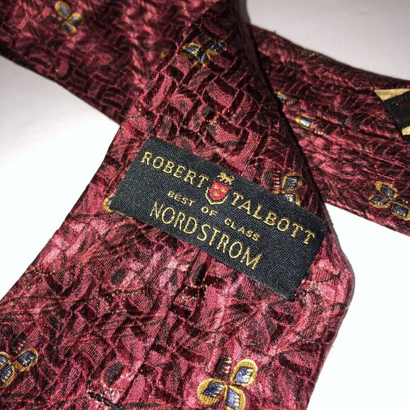 Lot of 2 Robert Talbott Best Of Class Blue Gold Wine 100% Silk Neck Ties USA - Picture 8 of 11